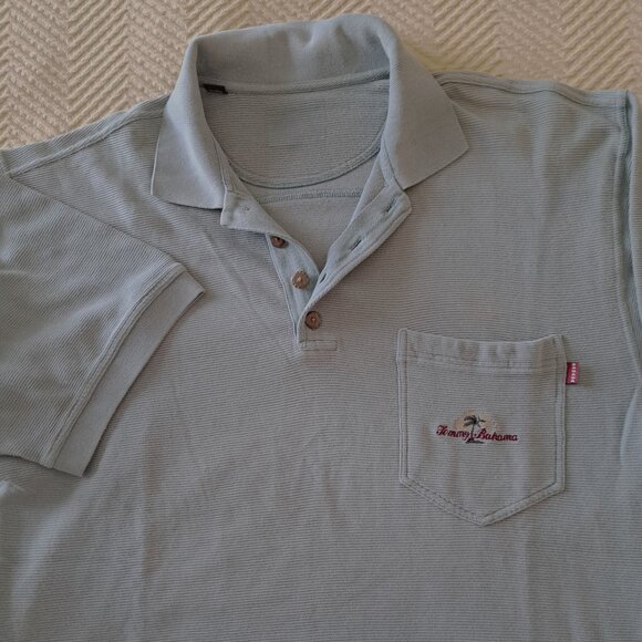 Vintage Tommy Bahama Logo Polo Shirt Textured Cotton Distressed Green Size XXL - Picture 4 of 12